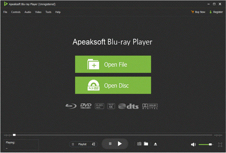 the interface of Apeaksoft Blu-ray Player