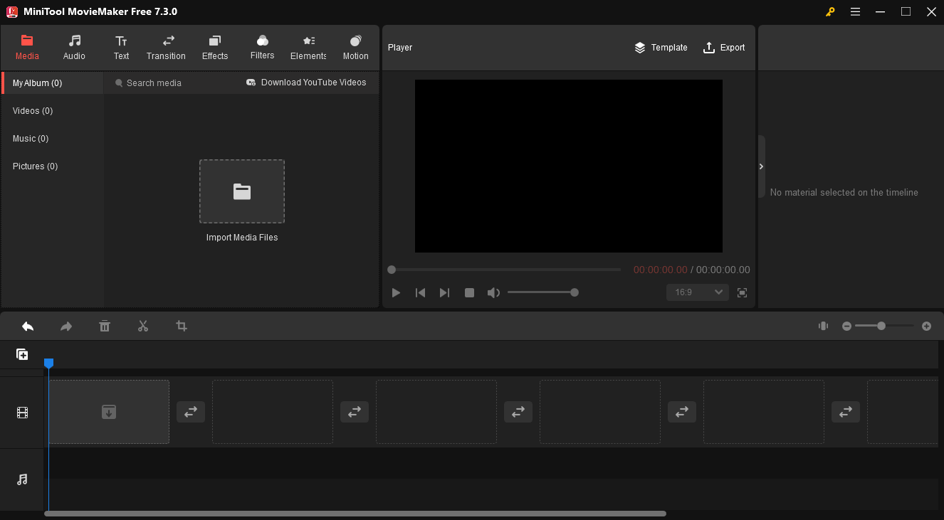 interface of MiniTool MovieMaker