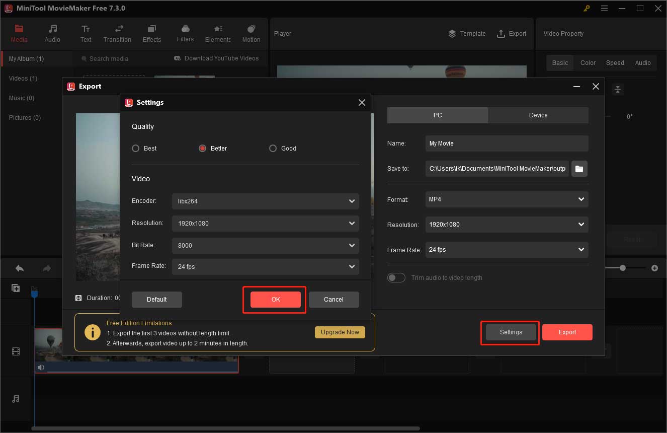 set up parameters of your MKV file