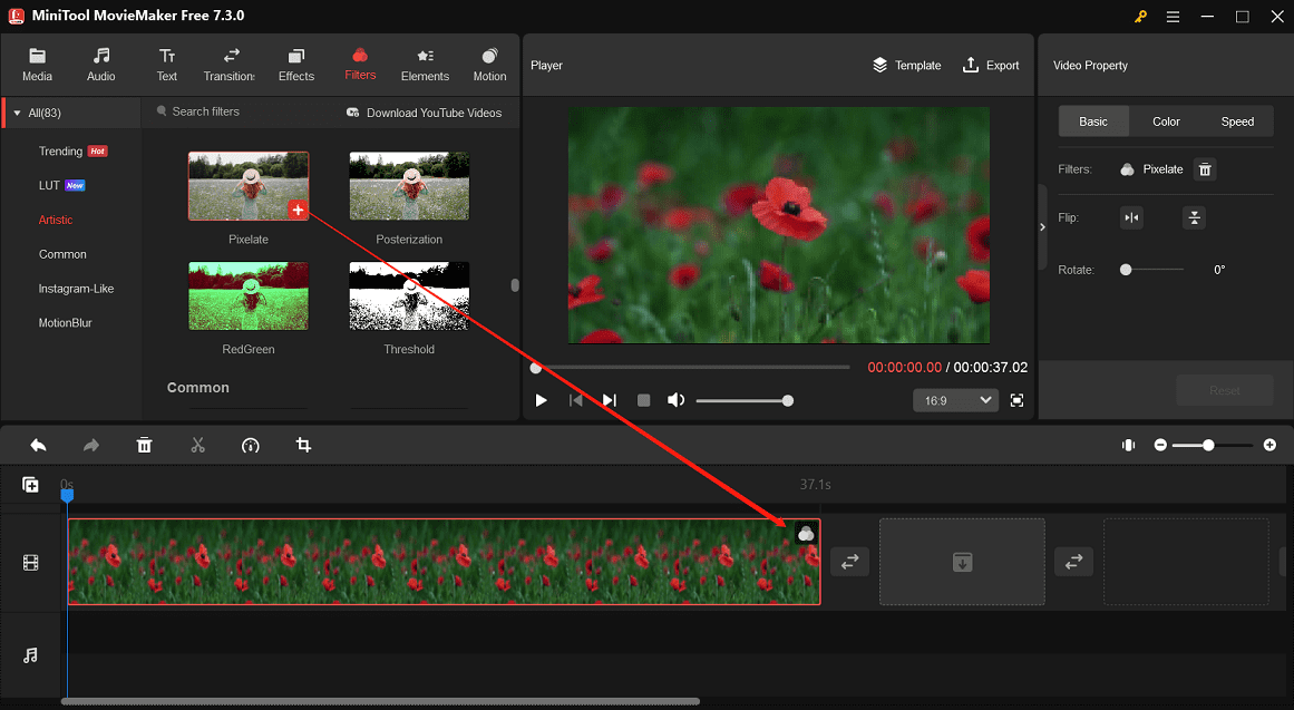 ein Video in MiniTool MovieMaker verpixeln