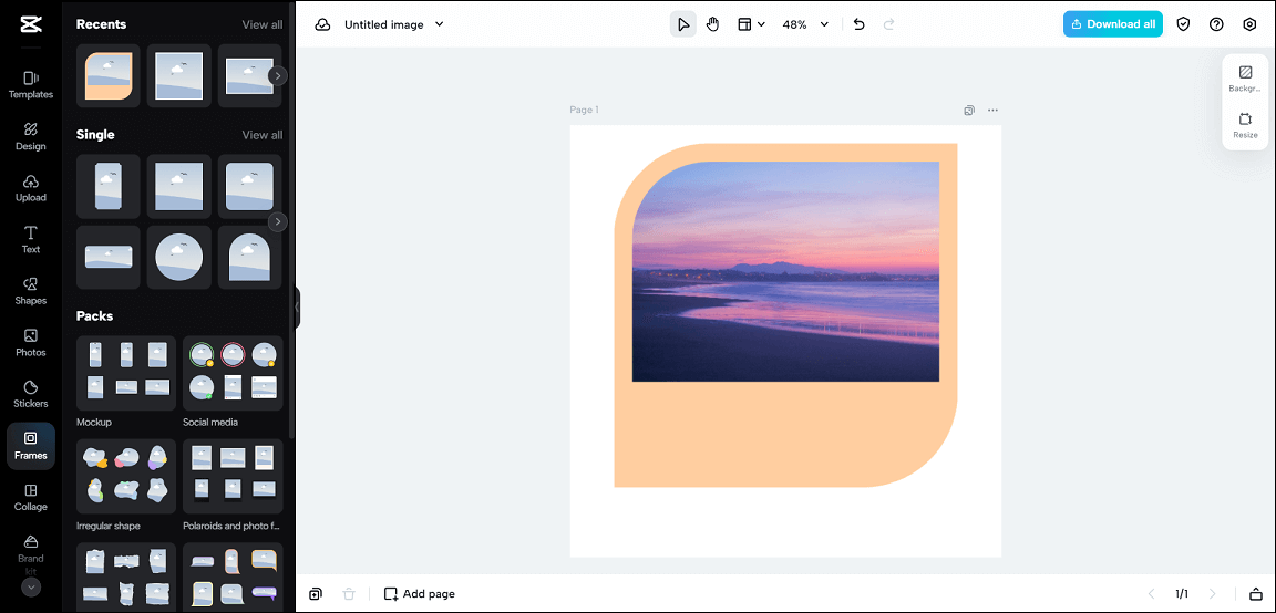 add a frame to photo on CapCut