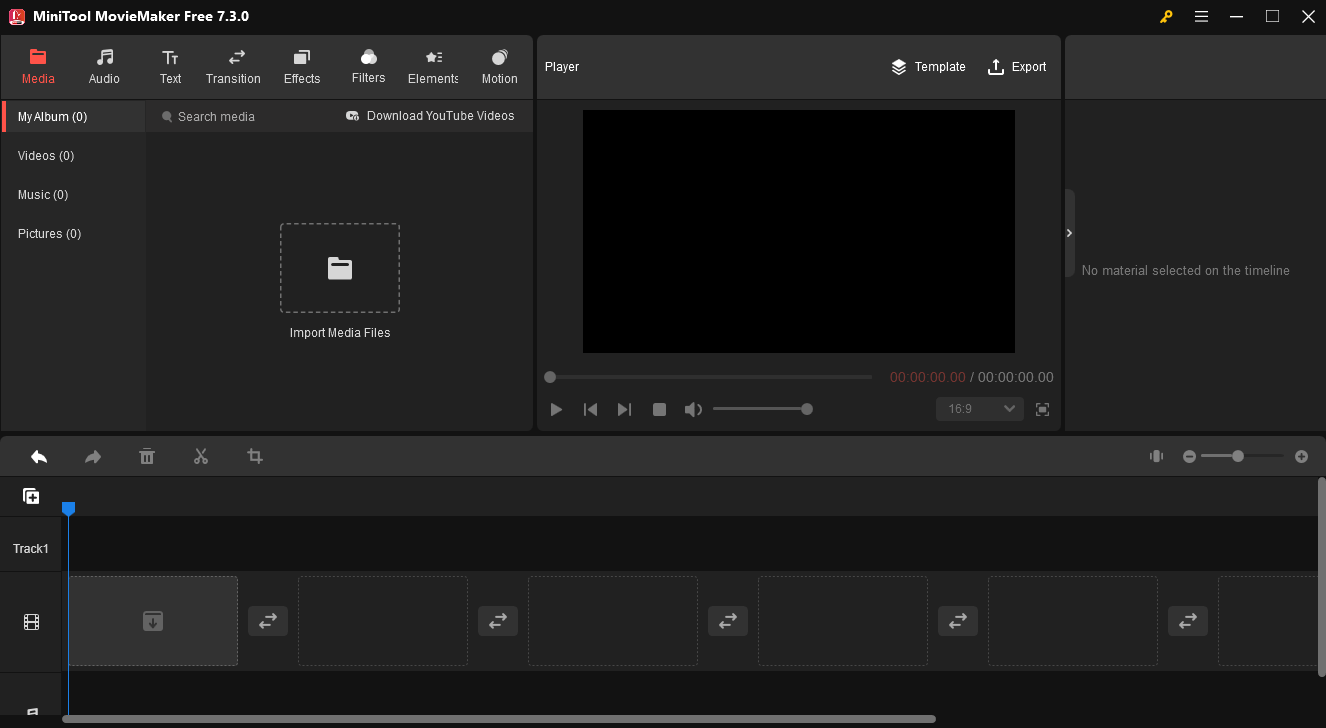 interface of MiniTool MovieMaker