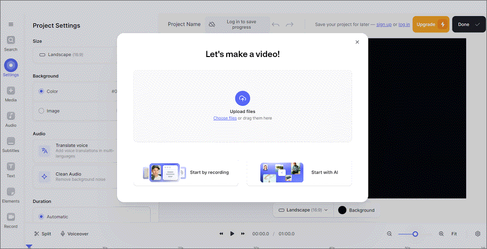 the interface of VEED.IO