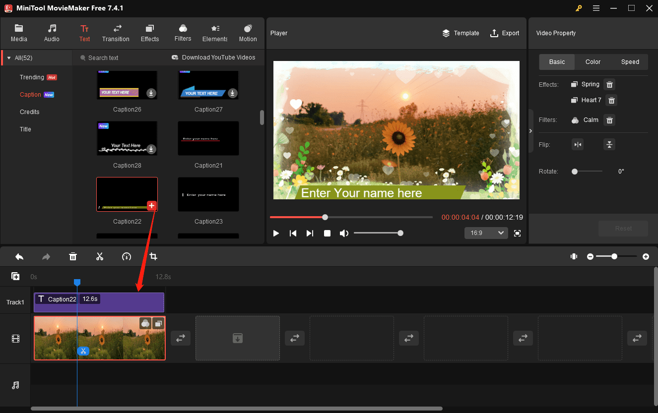 add captions to video