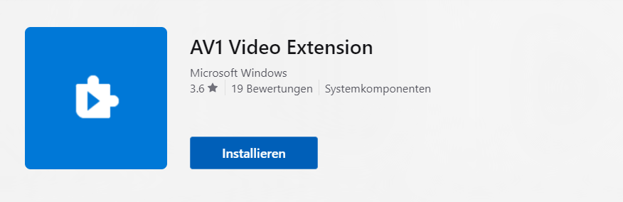 AV1 Video-Erweiterung installieren