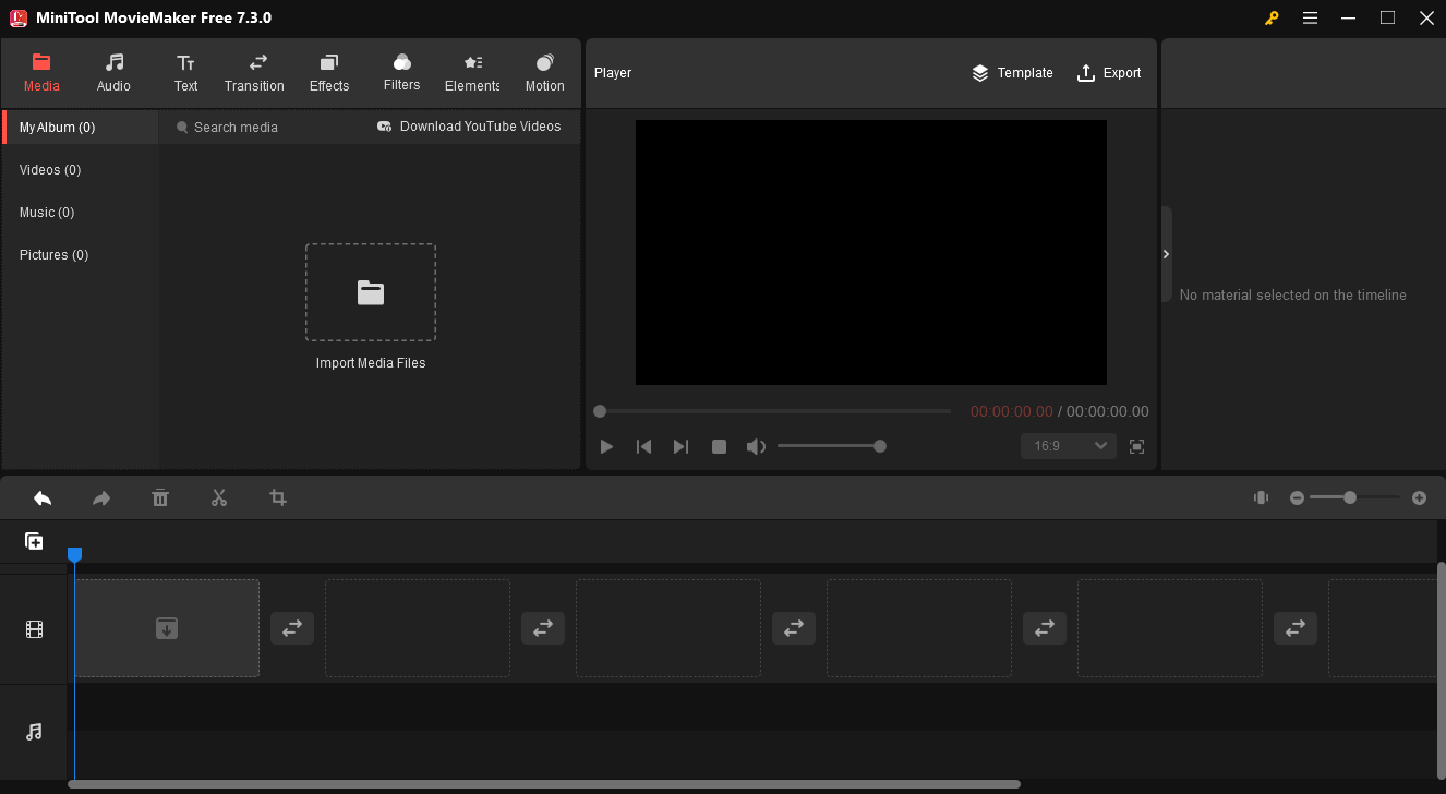 interface of MiniTool MovieMaker