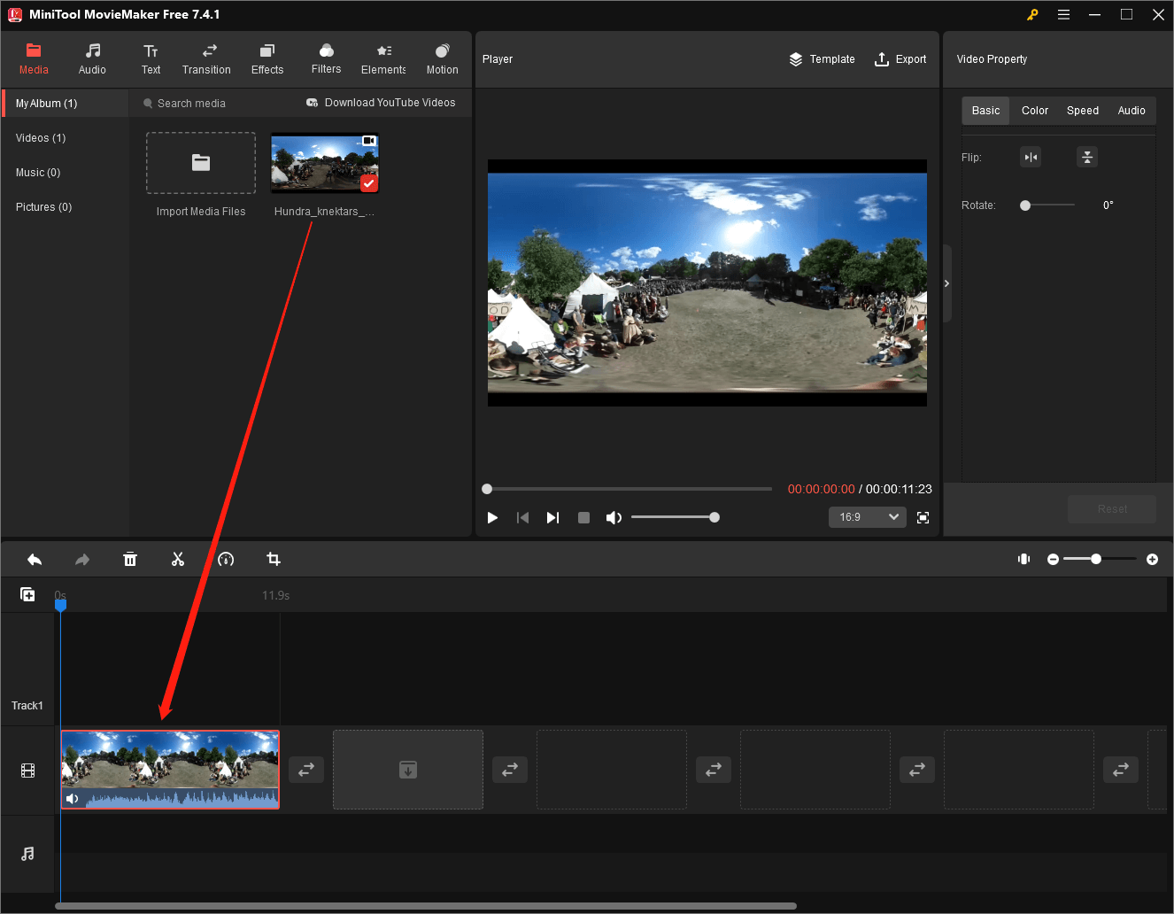 Add GoPro 360 Video to Timeline