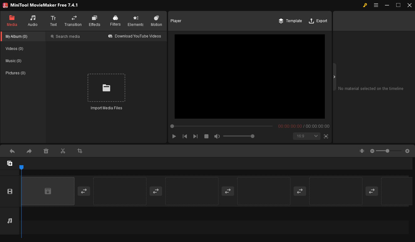 interface of MiniTool MovieMaker