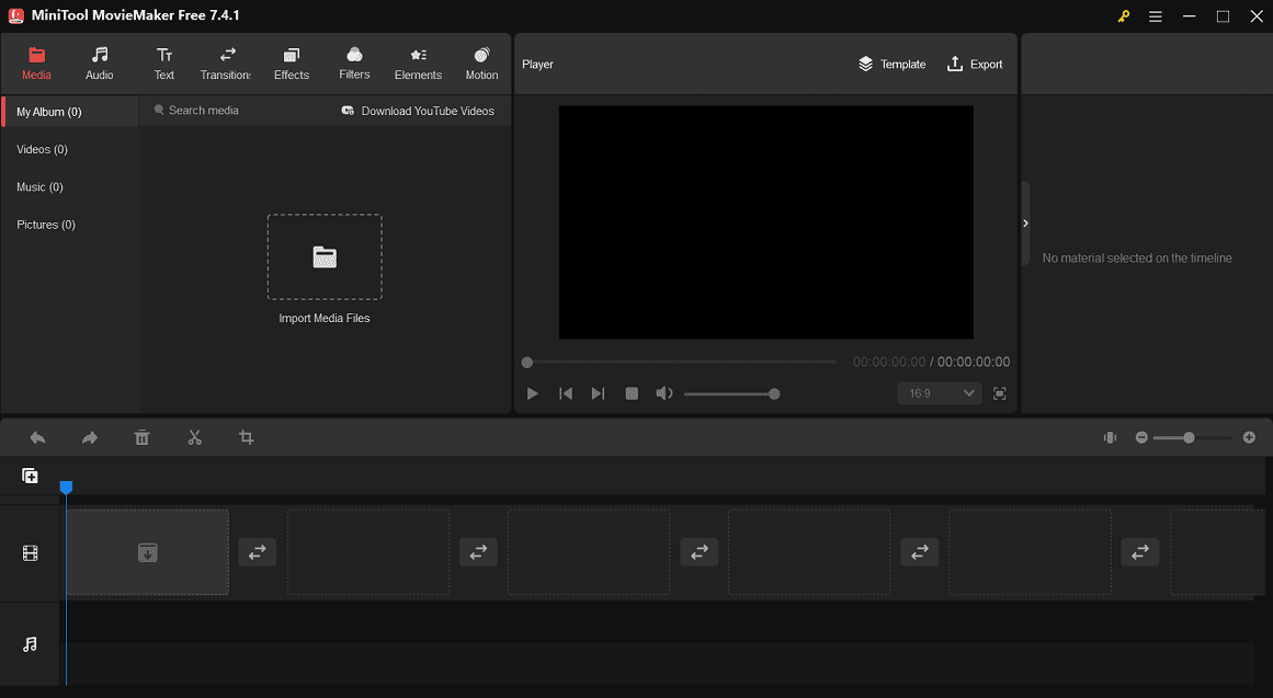 interface of MiniTool MovieMaker