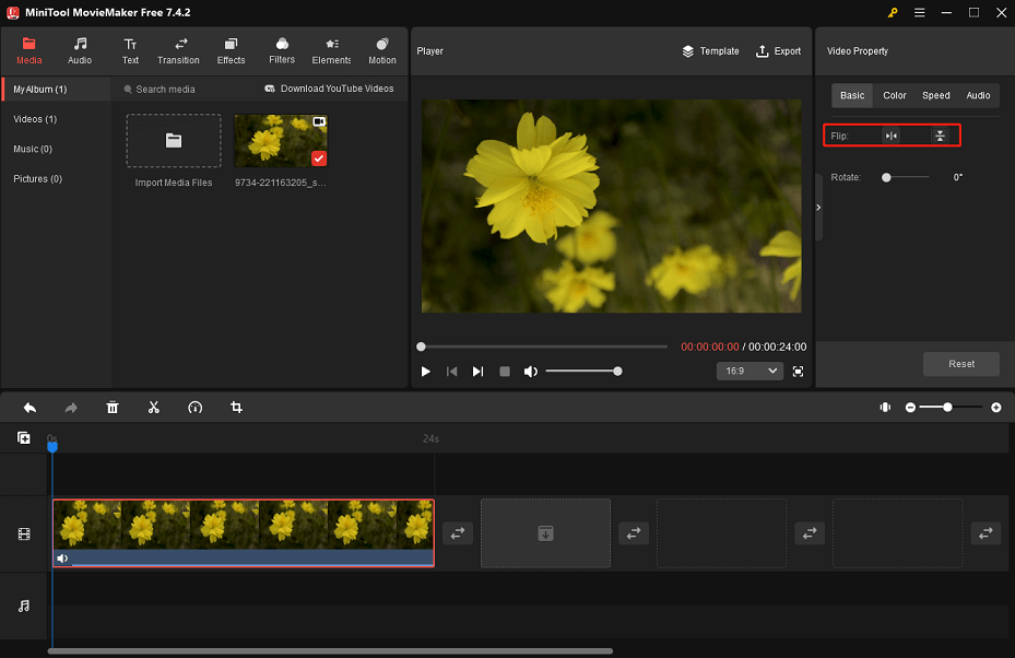 flip video in MiniTool MovieMaker