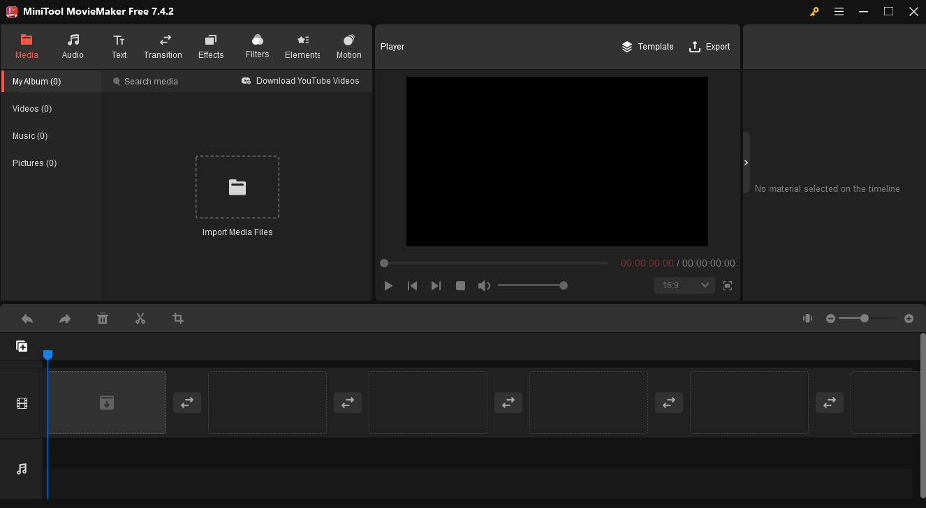 interface of MiniTool MovieMaker