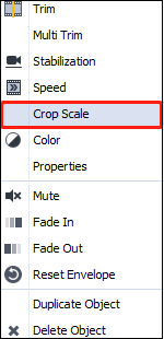 select the Crop Scale option