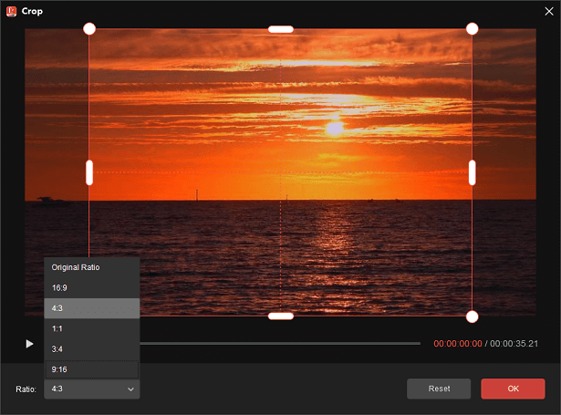 crop video in MiniTool MovieMaker