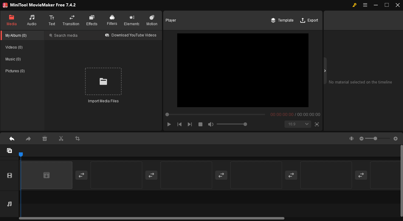 Interface of MiniTool MovieMaker