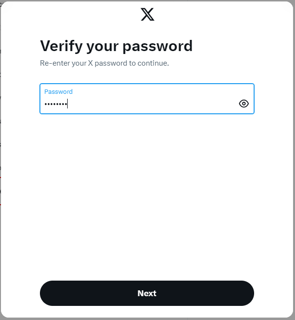 verify your password on Twitter