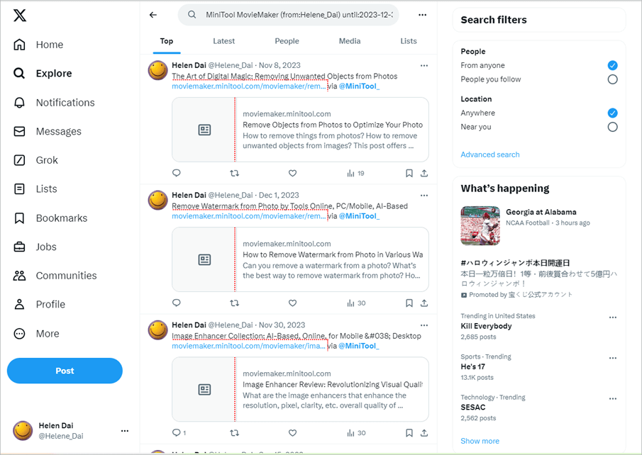 Search results for Twitter advanced search