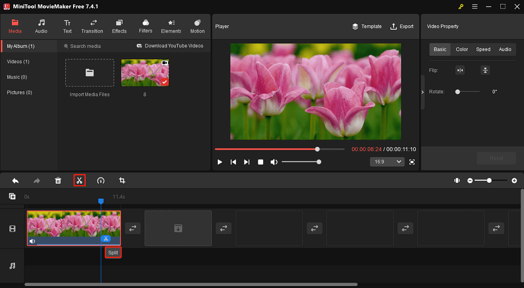 split video in MiniTool MovieMaker