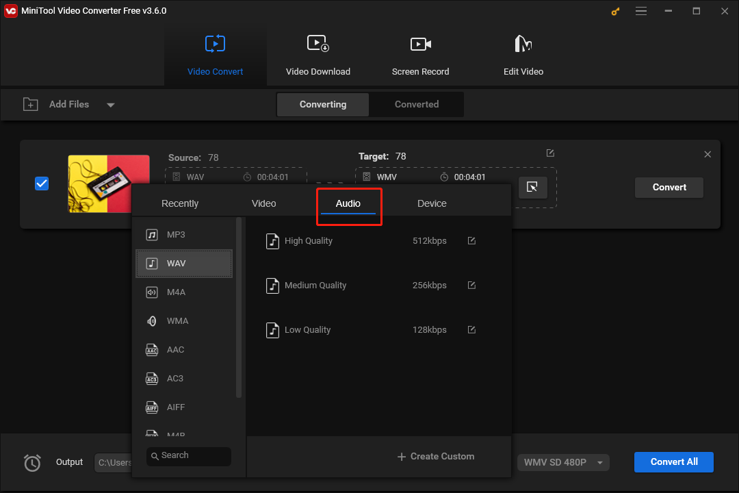 choose a output profile