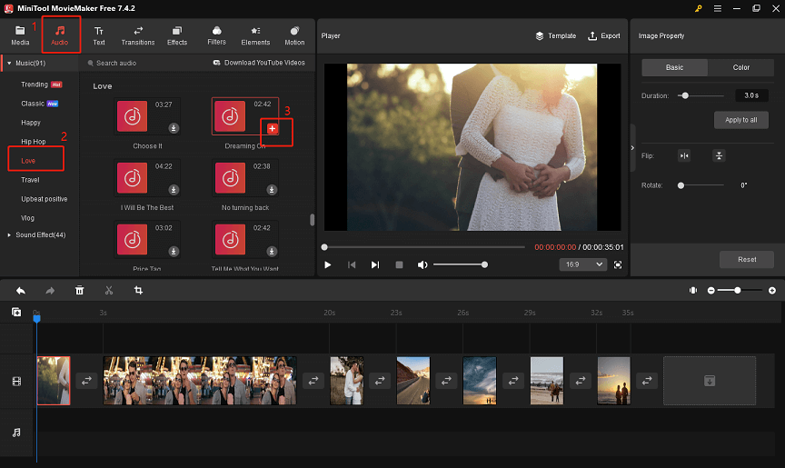 Add music to your video in MiniTool MovieMaker