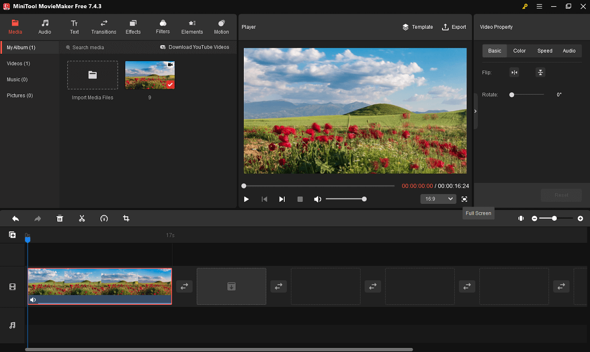 Interface of MiniTool MovieMaker