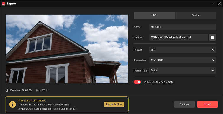 Export the edited housewarming invitation video in MiniTool MovieMaker