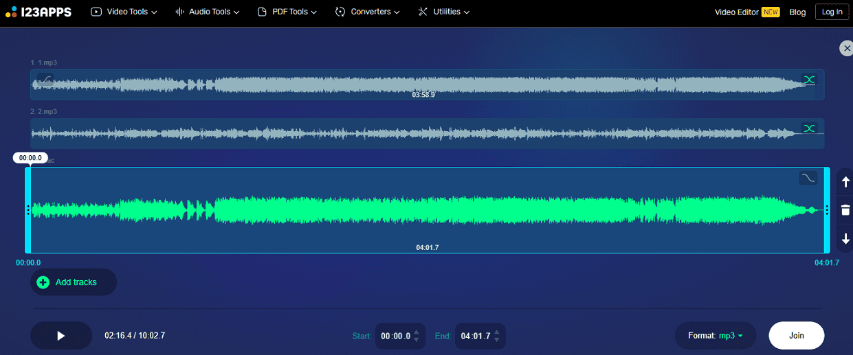 Combine FLAC files with 123APPS