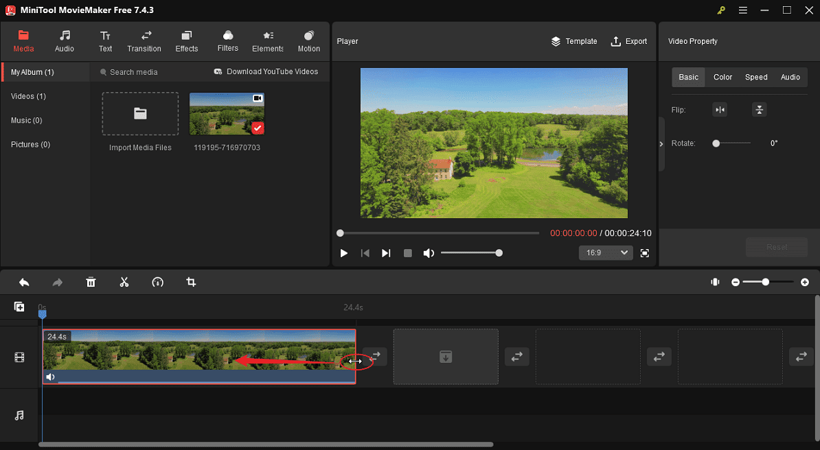 Trim the Panopto video in MiniTool MovieMaker