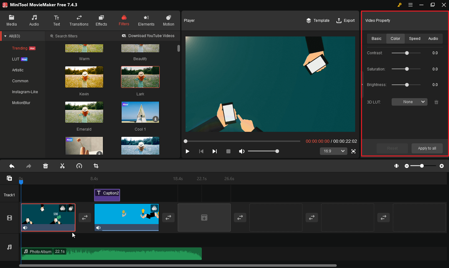 Edit in Video Property with MiniTool MovieMaker