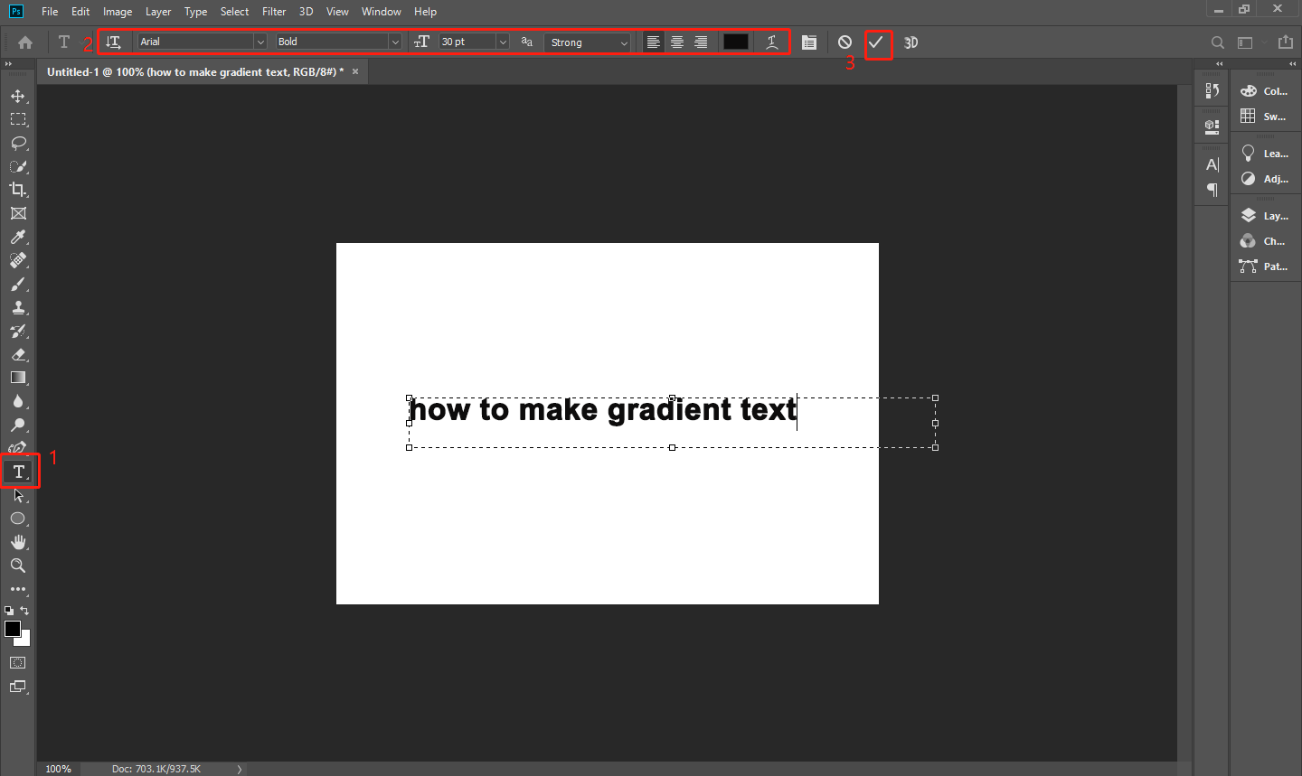 Add the text in Photoshop