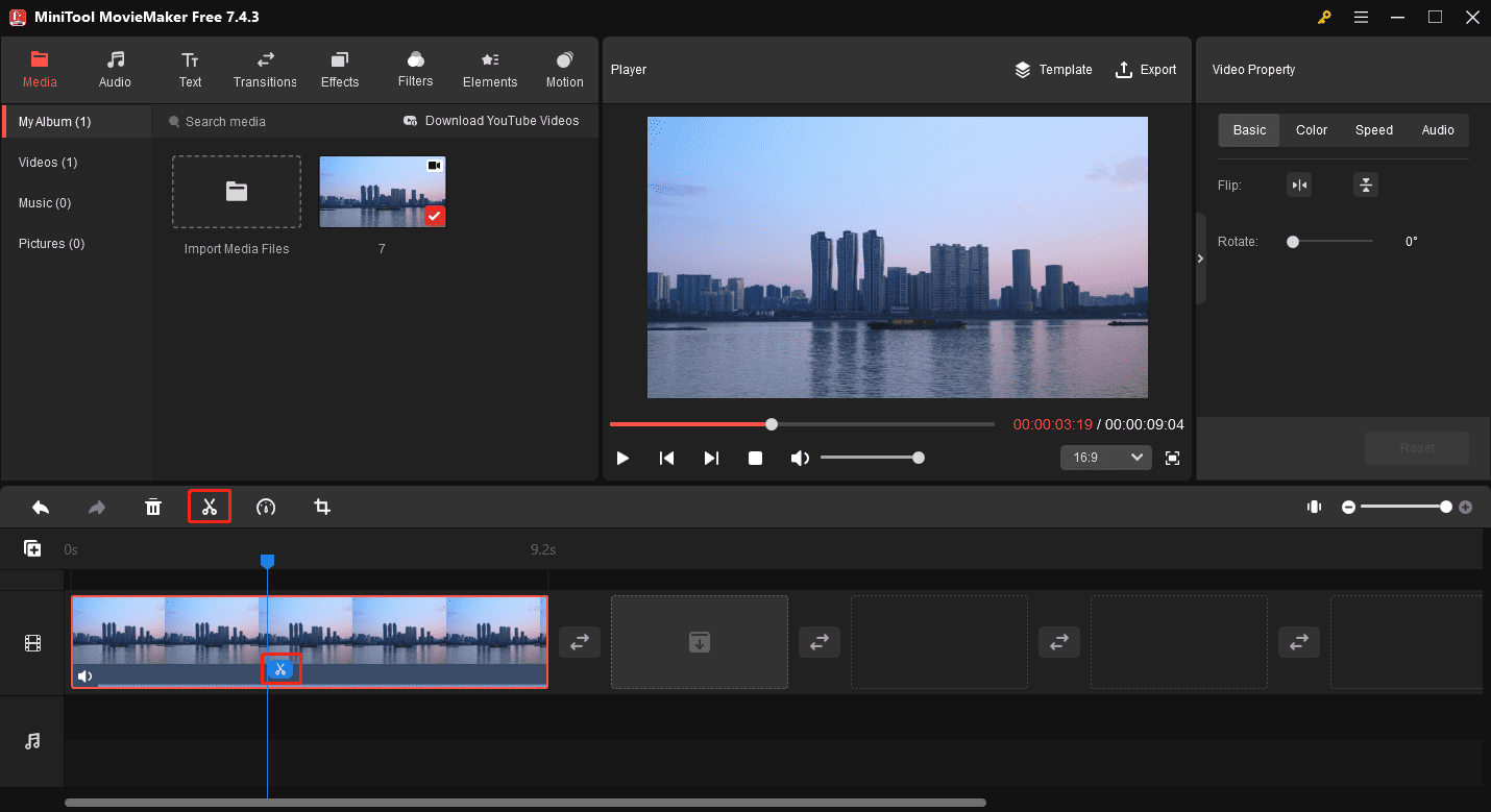 Split a video into clips in MiniTool MovieMaker