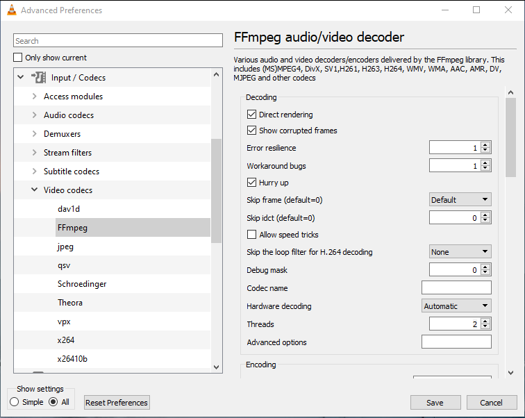 Change FFmpeg Decoding Threads