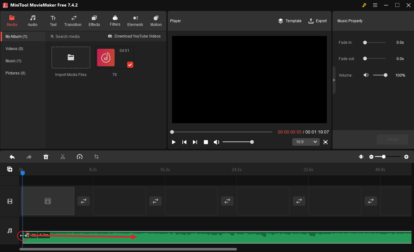 Mit MiniTool MovieMaker WAV trimmen