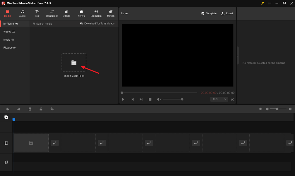 Import video in MiniTool MovieMaker