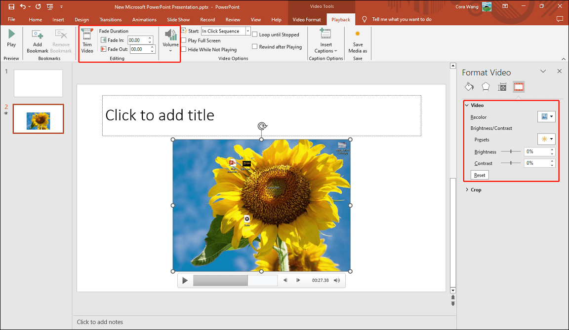 Edit video in PowerPoint