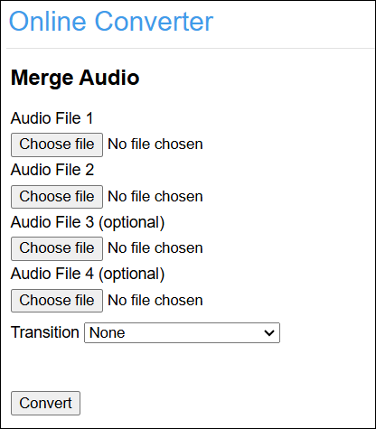 Merge Ogg files with Online Converter