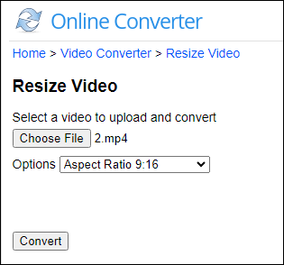 Online Converterでアスペクト比を設定する