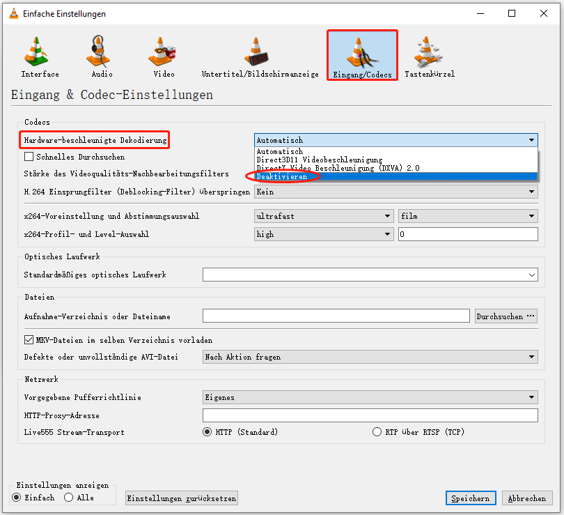 Deaktivieren Sie die Hardware-beschleunigte Dekodierung, um App-Abstürze in VLC zu beheben