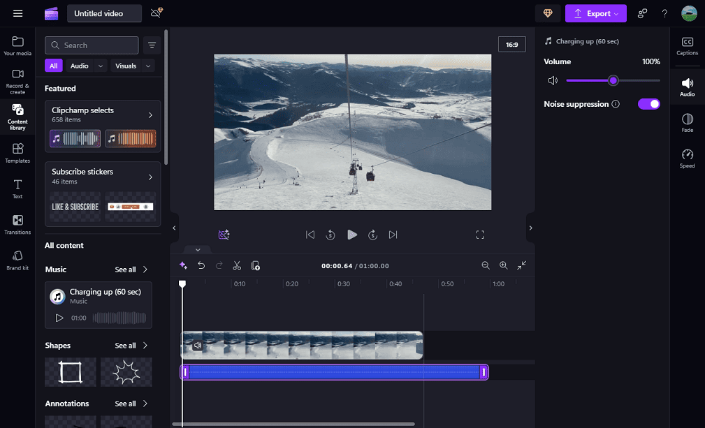 Add and edit music in Clipchamp