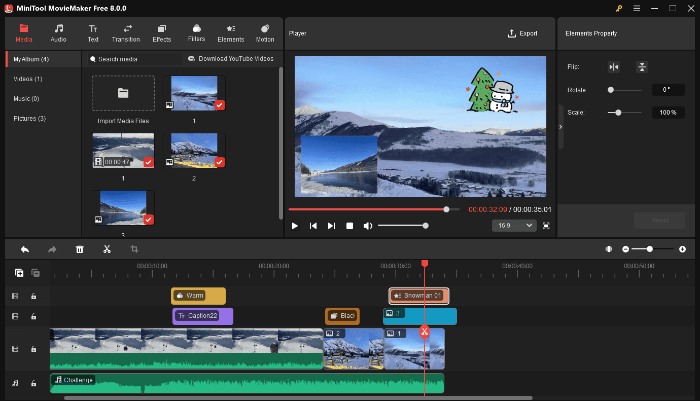 Create and edit video in MiniTool MovieMaker