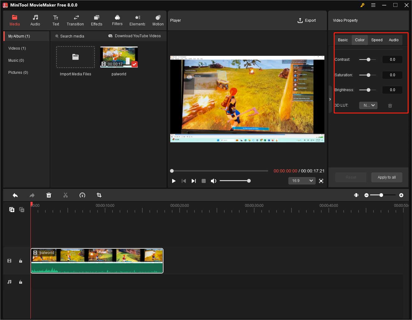 Editar propiedades de vídeo en MiniTool MovieMaker