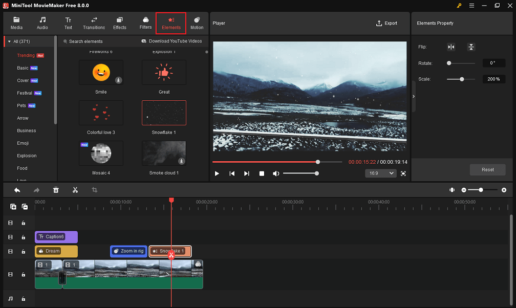 MiniTool MovieMaker elements