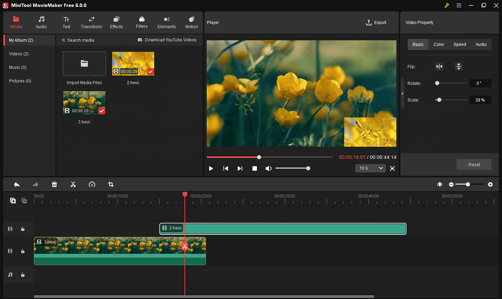 Play a video with picture-in-picture effect in MiniTool MovieMaker