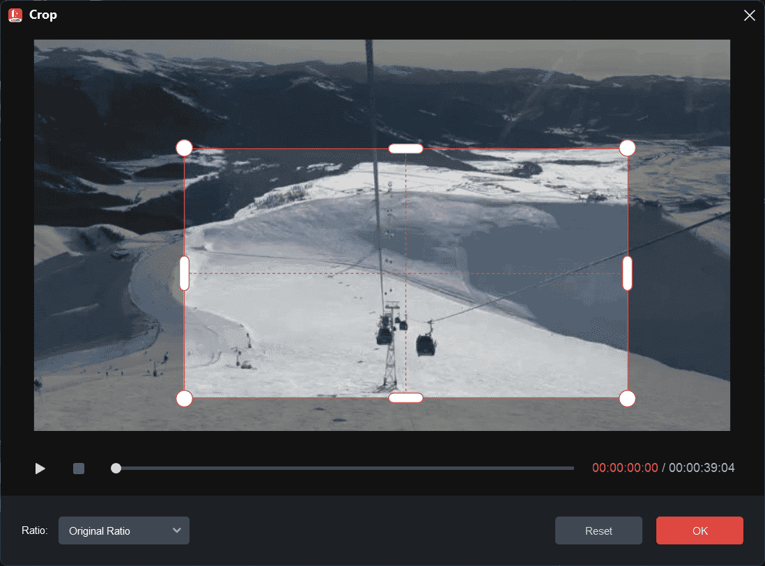 Crop a video in MiniTool MovieMaker