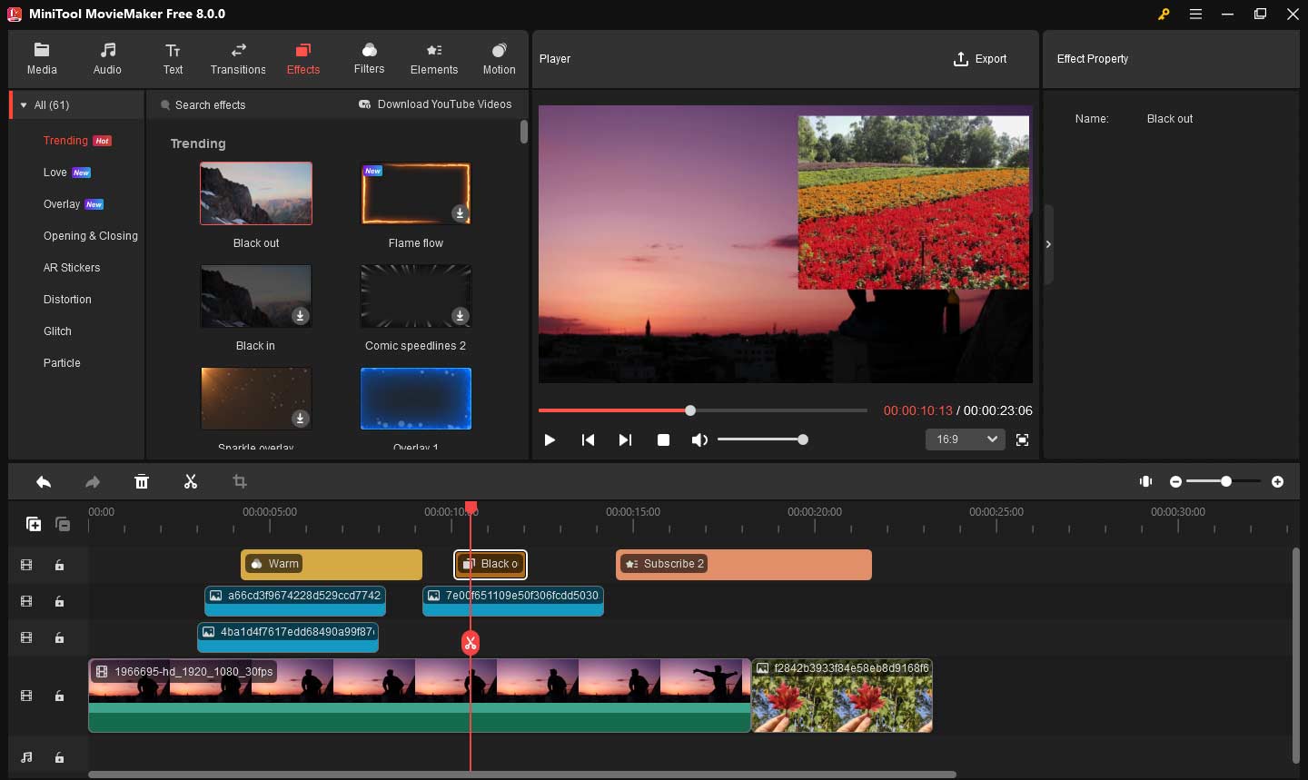 Use the multitrack editing in MiniTool MovieMaker