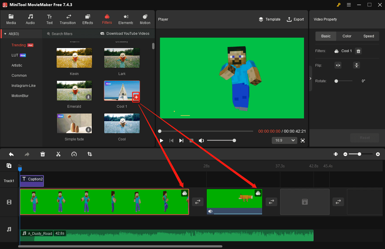 MiniTool MovieMakerでMinecraft 動画にフィルターを追加する