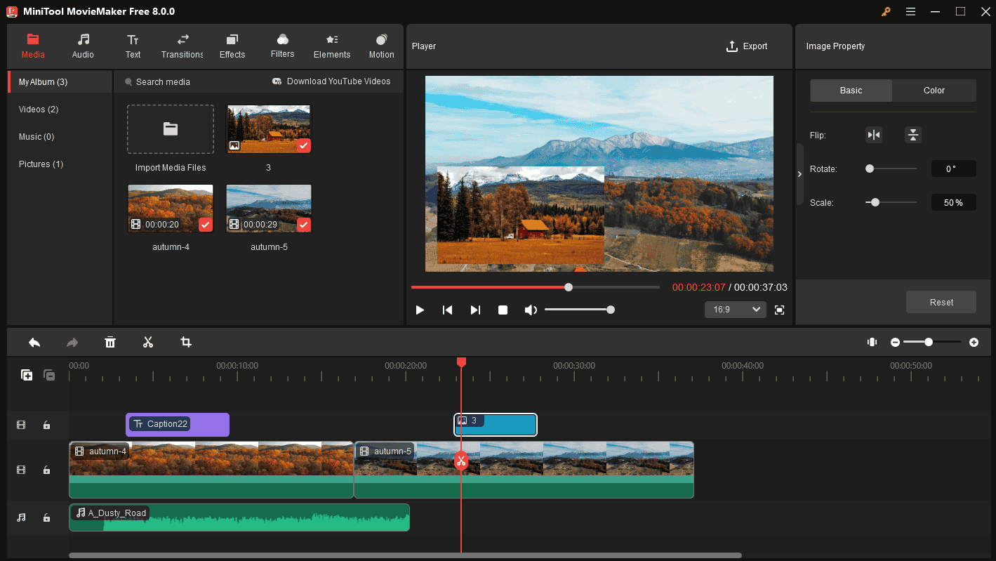 Edit videos in MiniTool MovieMaker