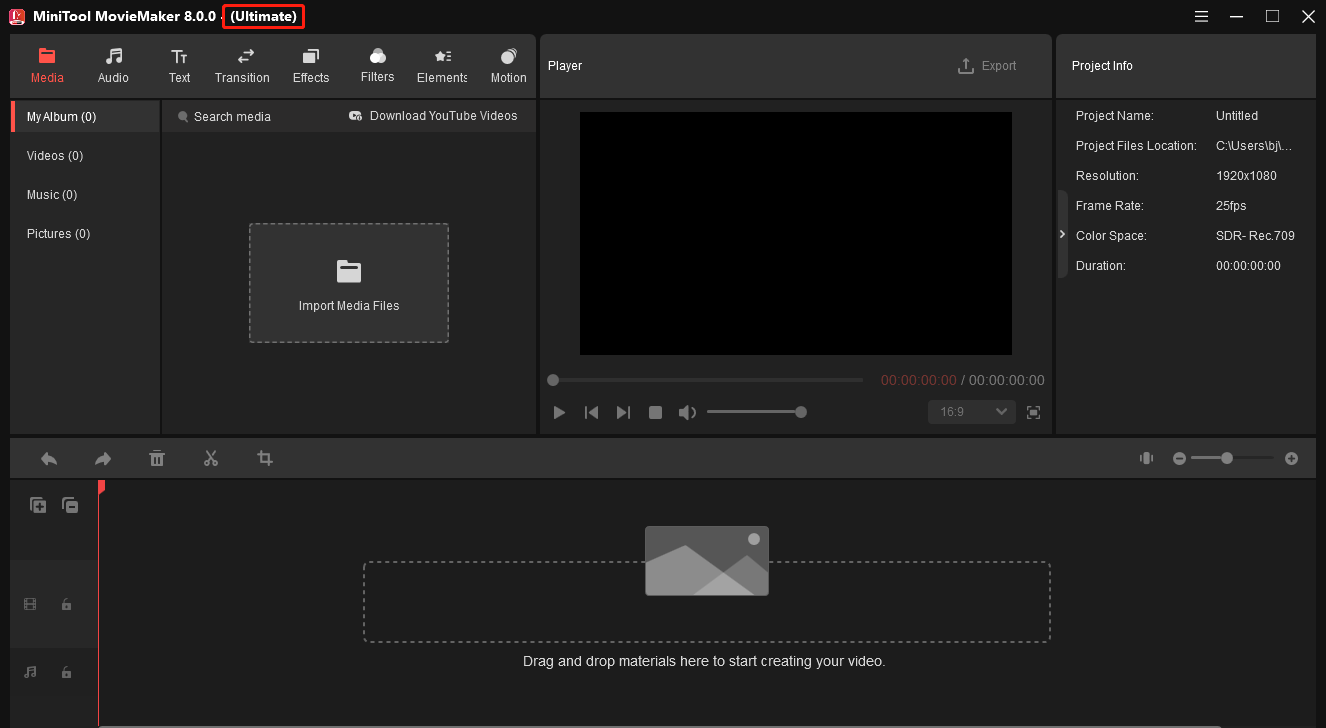 Edition changes in MiniTool MovieMaker