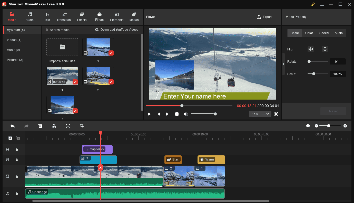 Edit videos in MiniTool MovieMaker