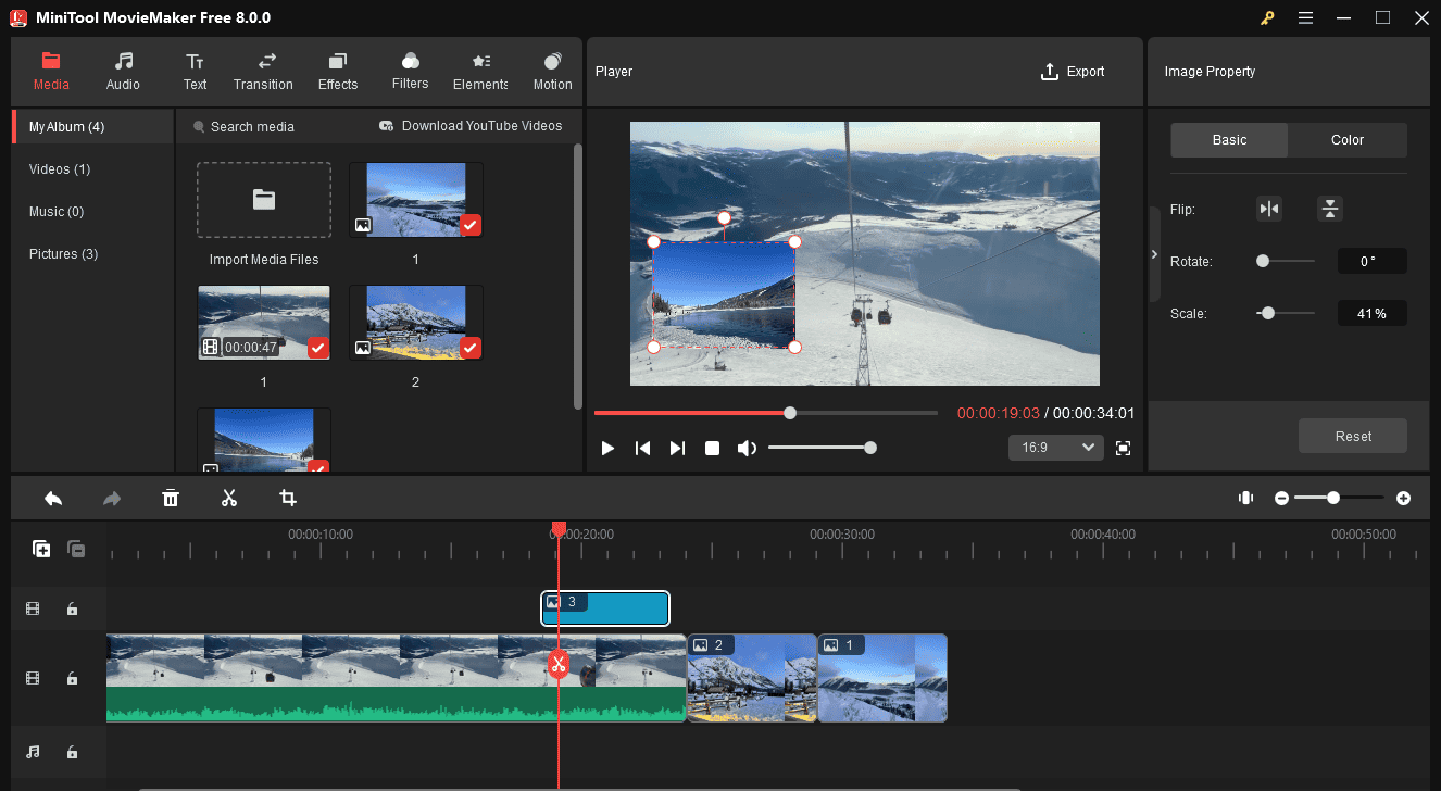 Edit videos in MiniTool MovieMaker