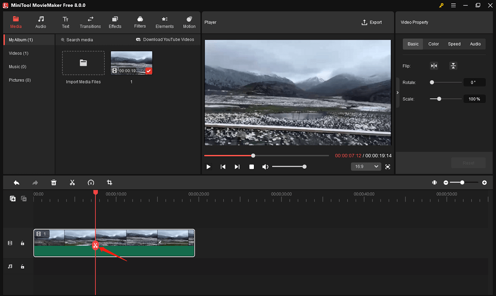 Split video in MiniTool MovieMaker